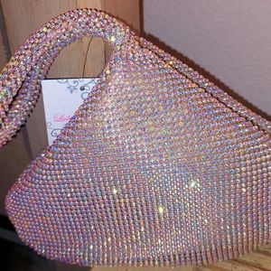 Rose Gold rhinestone Handbag